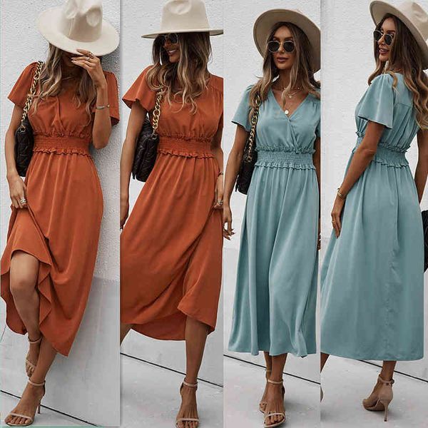 casual dresses independent solid color leisure vacation women's dresses 2022 spring and summer refrhing short sleeve skirt, Black;gray
casual dresses independent solid color leisure vacation women's dresses 2022 spring and summer refrhing short sleeve skirt, Black;gray