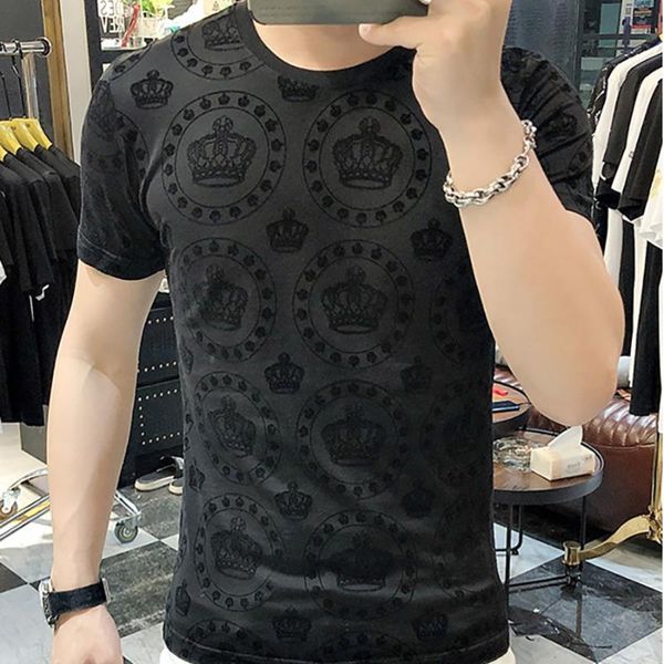 men's t-shirts crown tee shirt homme business formal trend brand fashion t casual breathable short-sleeved t-shirt, White;black
men's t-shirts crown tee shirt homme business formal trend brand fashion t casual breathable short-sleeved t-shirt, White;black
