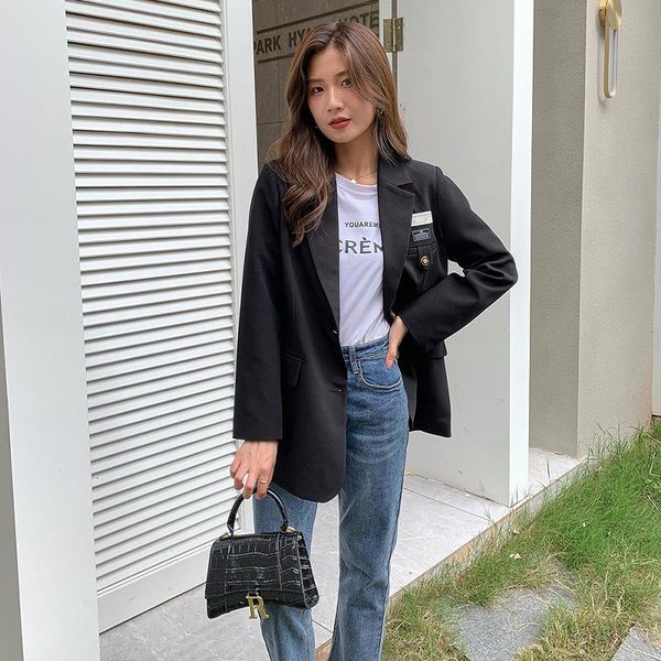 women's suits & blazers single breasted blazer women office lady solid for spring autumn button female woman 2021 black jacket coat, White;black
women's suits & blazers single breasted blazer women office lady solid for spring autumn button female woman 2021 black jacket coat, White;black