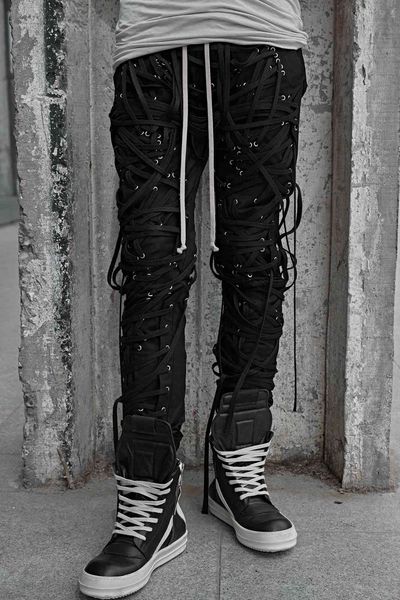 pink elephant fhdx dark black ro style new catwalk style handmade rope strapping slim pants leggings q8mc
pink elephant fhdx dark black ro style new catwalk style handmade rope strapping slim pants leggings q8mc