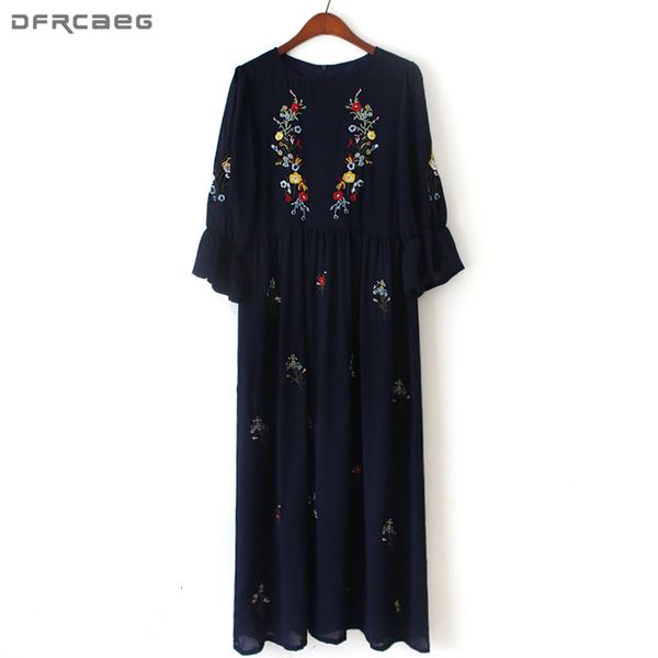 casual dresses ethnic style vintage boho women autumn embroidery flower beach elastic waist long chiffon vestidos 6xkr, Black;gray
casual dresses ethnic style vintage boho women autumn embroidery flower beach elastic waist long chiffon vestidos 6xkr, Black;gray