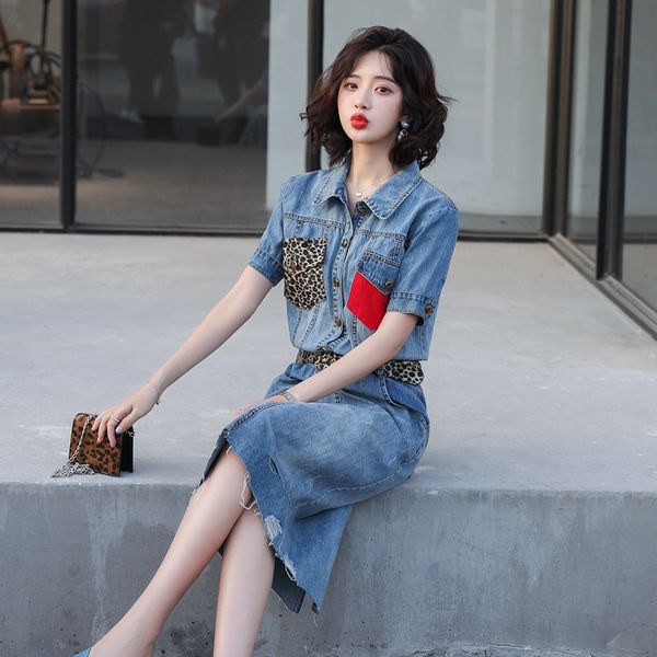 casual dresses female leopard shreds denim dress street style short sleeve high waist line to track office midi jeans ed y8ak, Black;gray
casual dresses female leopard shreds denim dress street style short sleeve high waist line to track office midi jeans ed y8ak, Black;gray