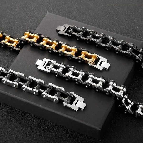 link, chain punk mens women gold bike biker bracelets jewelry black stainless steel motorcycle bicycle link bracelet bangle wristband
link, chain punk mens women gold bike biker bracelets jewelry black stainless steel motorcycle bicycle link bracelet bangle wristband