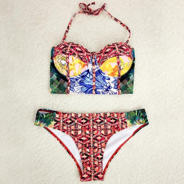 women's swimwear lady print underwire push up strapless bikini bandeau lacing swimsuit beachwear brazilian bathing suit, White;black
women's swimwear lady print underwire push up strapless bikini bandeau lacing swimsuit beachwear brazilian bathing suit, White;black
