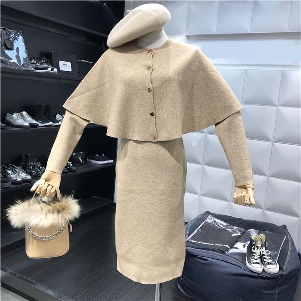 spring autumn women knitted cloak + long sleeves dress 2pcs sets beautiful suits a616 women's two piece pants, White
spring autumn women knitted cloak + long sleeves dress 2pcs sets beautiful suits a616 women's two piece pants, White