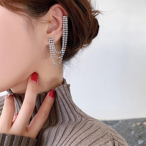 dangle & chandelier creative girl simple long rhinestone tassel drop earrings clip dual purpose for women fashion jewelry accessories, Silver
dangle & chandelier creative girl simple long rhinestone tassel drop earrings clip dual purpose for women fashion jewelry accessories, Silver