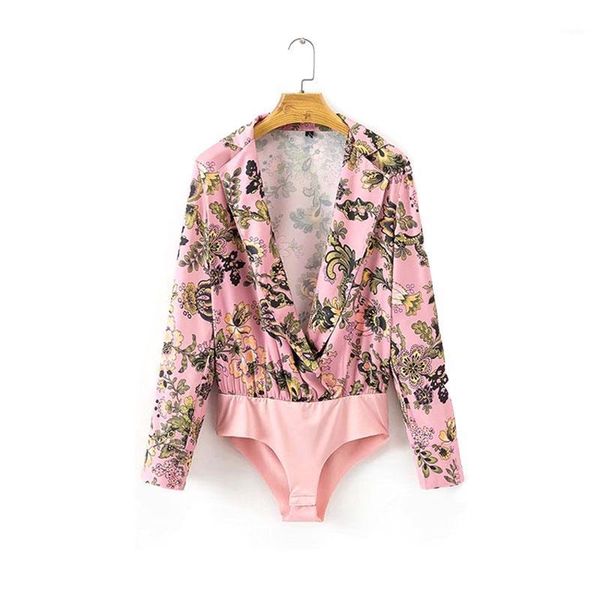 women's blouses & shirts fashion casual long sleeve flower print women body blouse floral bodysuit deep v-neck female blusas, White
women's blouses & shirts fashion casual long sleeve flower print women body blouse floral bodysuit deep v-neck female blusas, White