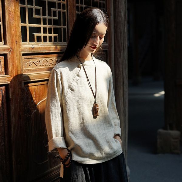 cotton traditional chinese style clothing women shirt loose vintage cheongsam mandarin collar solid color buckle 11614, Red
cotton traditional chinese style clothing women shirt loose vintage cheongsam mandarin collar solid color buckle 11614, Red