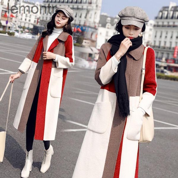 women's long wool coat, large loose, korea & blends, Black
women's long wool coat, large loose, korea & blends, Black