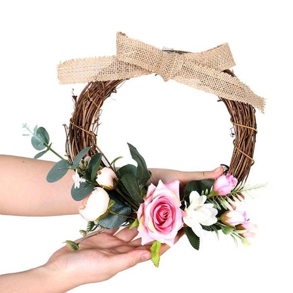 decorative flowers & wreaths rose flower wreath with burlap knot handmade rattan ring garland valentine's day gift wedding decoration h
decorative flowers & wreaths rose flower wreath with burlap knot handmade rattan ring garland valentine's day gift wedding decoration h