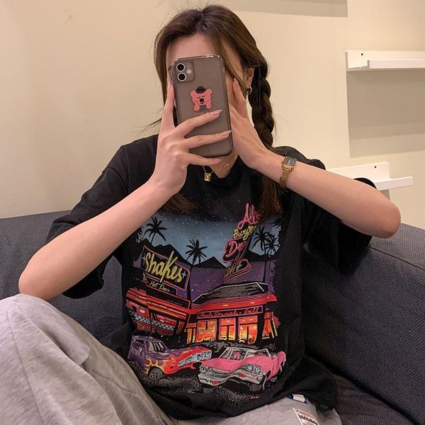 short sleeve black t-shirt girl's summer 2021 harajuku style korean print student trend women's, White
short sleeve black t-shirt girl's summer 2021 harajuku style korean print student trend women's, White