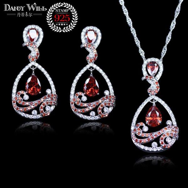 earrings & necklace unique design water drop red zirconia white cz silver color jewelry sets for women party earrings/pendant/necklace t21
earrings & necklace unique design water drop red zirconia white cz silver color jewelry sets for women party earrings/pendant/necklace t21