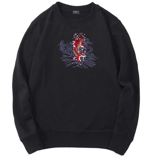 men's round neck hoodie, red koi pattern clothing, simple, abstract, street sportswear, customized, harajuku, Black
men's round neck hoodie, red koi pattern clothing, simple, abstract, street sportswear, customized, harajuku, Black
