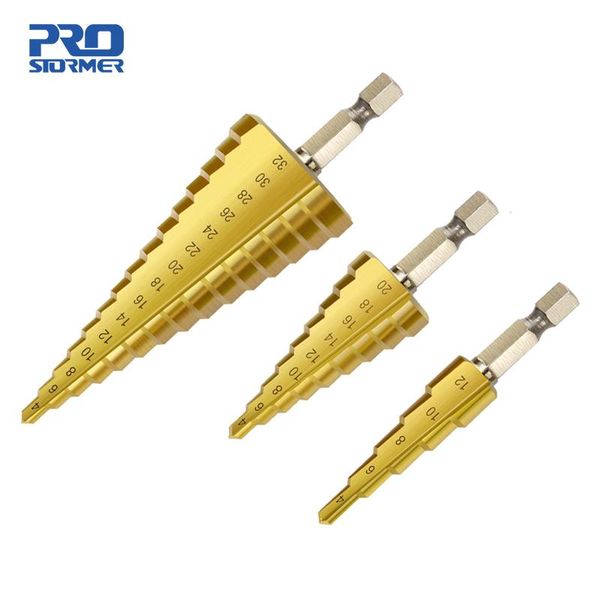 professional drill bits power tools accessories 4-12/20/32mm step tapered bit metal hex hss titanium coated cone hole cutter
professional drill bits power tools accessories 4-12/20/32mm step tapered bit metal hex hss titanium coated cone hole cutter