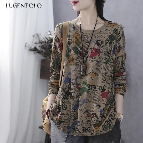 women's sweaters lugentolo women 2021 autumn winter retro art loose print knitted pullovers long sleeve round neck womens sweater, White;black
women's sweaters lugentolo women 2021 autumn winter retro art loose print knitted pullovers long sleeve round neck womens sweater, White;black