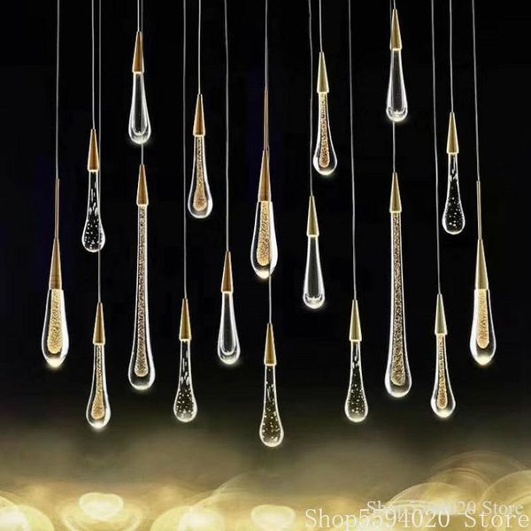 luxury crystal chandelier water droplet glass pendant lamps villa bedside decorative lustre lamp luminaire suspendu
luxury crystal chandelier water droplet glass pendant lamps villa bedside decorative lustre lamp luminaire suspendu