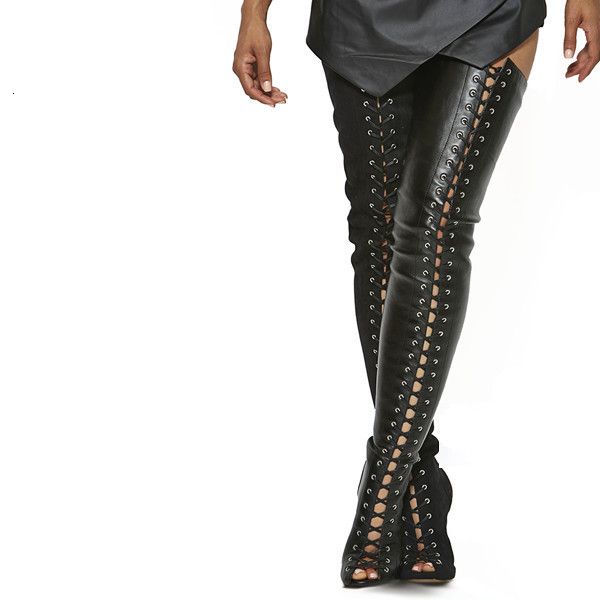 boot big size 13 black leather cockroaches peep toe lace-up on the knee cut-out gladiator sandals boots for women
boot big size 13 black leather cockroaches peep toe lace-up on the knee cut-out gladiator sandals boots for women