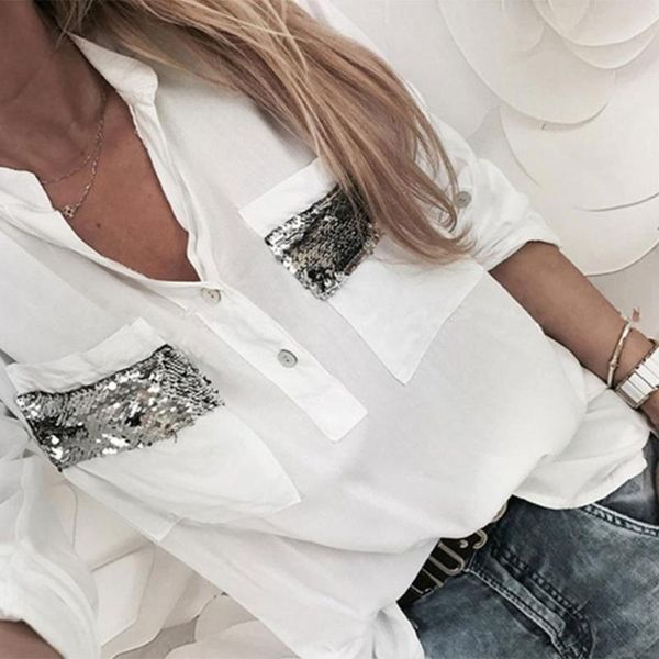 men's casual shirts women loose long sleeve v neck sequined pockets solid shirt blouses, White;black
men's casual shirts women loose long sleeve v neck sequined pockets solid shirt blouses, White;black