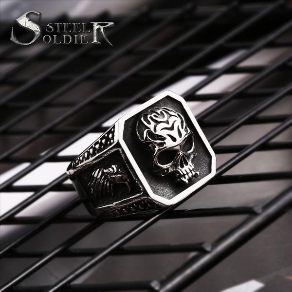 cluster rings steel soldier flower skull ring for men stainless punk biker personality jewelry gift, Golden;silver
cluster rings steel soldier flower skull ring for men stainless punk biker personality jewelry gift, Golden;silver