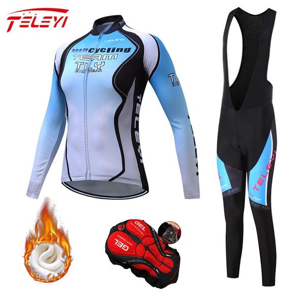 racing sets teleyi women winter thermal fleece cycling jersey set super warm mountain bicycle sportswear bike clothing, Black;blue
racing sets teleyi women winter thermal fleece cycling jersey set super warm mountain bicycle sportswear bike clothing, Black;blue
