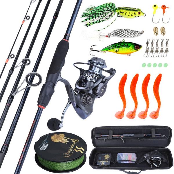 sougayilang potable 5 sections carbon rod and 13+1bb fishing reel spining set with line lure accessories carrier bag full kits boat rods
sougayilang potable 5 sections carbon rod and 13+1bb fishing reel spining set with line lure accessories carrier bag full kits boat rods