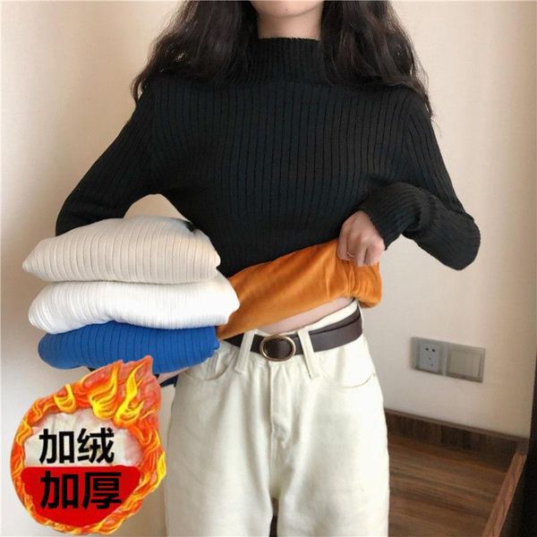 cashmere thickened half turtleneck women's t-shirt autumn winter 2021 slim fit with warm bottom coat sweaters, White;black
cashmere thickened half turtleneck women's t-shirt autumn winter 2021 slim fit with warm bottom coat sweaters, White;black