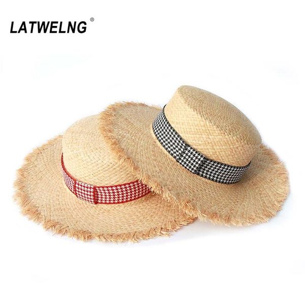 wide brim hats design houndstooth ribbon beach for women fashion raffia hat ladies dress up summer straw sun visor caps, Blue;gray
wide brim hats design houndstooth ribbon beach for women fashion raffia hat ladies dress up summer straw sun visor caps, Blue;gray