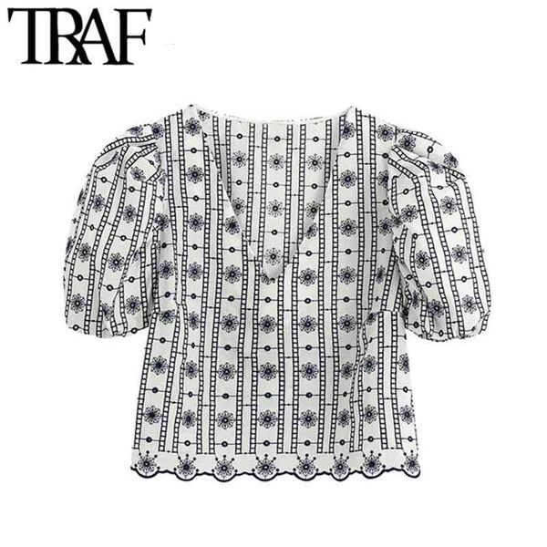 traf women sweet fashion matching embroidery cropped blouses vintage v neck puff sleeves female shirts blusas chic 210415, White
traf women sweet fashion matching embroidery cropped blouses vintage v neck puff sleeves female shirts blusas chic 210415, White