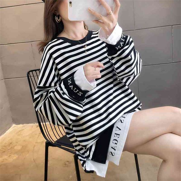 long sleeved striped contrast color women's 2021 spring and autumn korean loose casual leave two lazy thin sweaters, Black
long sleeved striped contrast color women's 2021 spring and autumn korean loose casual leave two lazy thin sweaters, Black