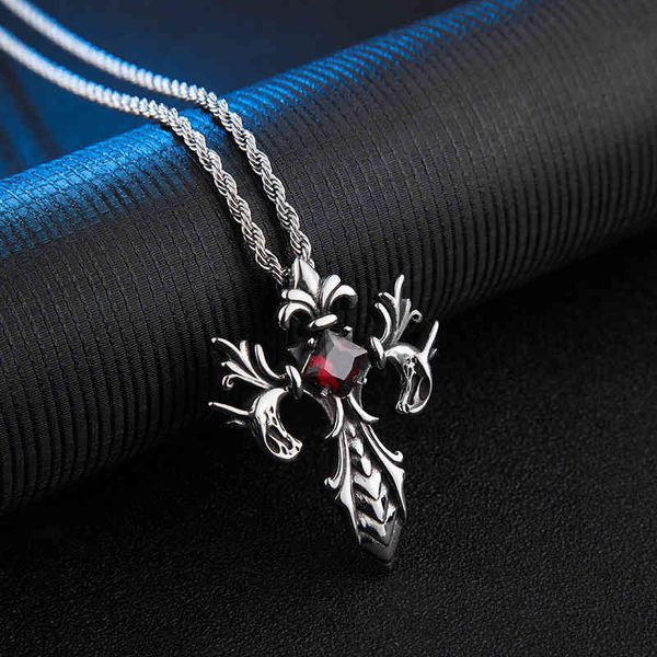 necklace men's titanium steel pendant langya cross inlaid with diamond trendsetter versatile personality sweater chain, Silver
necklace men's titanium steel pendant langya cross inlaid with diamond trendsetter versatile personality sweater chain, Silver