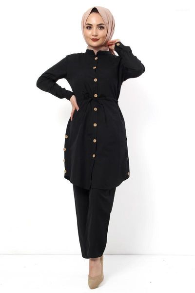 sides button dual suit tsd9847 black women's suits & blazers, White;black 
sides button dual suit tsd9847 black women's suits & blazers, White;black