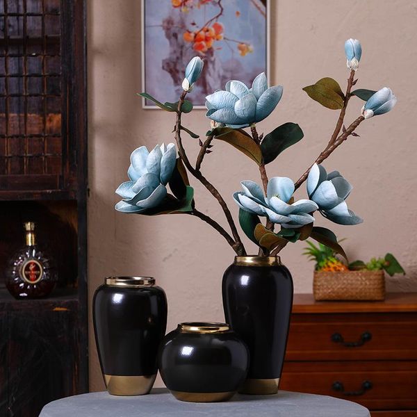 american plating gold black ceramic vase office decoration flower arrangement porcelain vases home furnishings
american plating gold black ceramic vase office decoration flower arrangement porcelain vases home furnishings