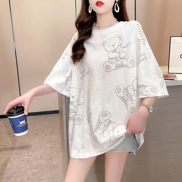 women's t-shirt 2021 summer korean loose size fat mm round neck cartoon short sleeve, White
women's t-shirt 2021 summer korean loose size fat mm round neck cartoon short sleeve, White