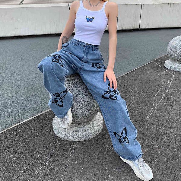 women brem-waisted casual baggy printed wide-legged breeches denim streetwear ladies and-girl pantalones mujer, Blue
women brem-waisted casual baggy printed wide-legged breeches denim streetwear ladies and-girl pantalones mujer, Blue