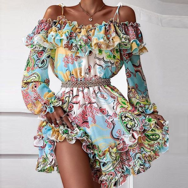 casual dresses summer women off shoulder froal mini dress slash neck ruffles femme beach ladies backless party vestido, Black;gray
casual dresses summer women off shoulder froal mini dress slash neck ruffles femme beach ladies backless party vestido, Black;gray