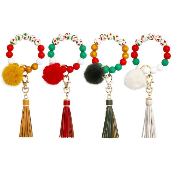 charm bracelets christmas silicone beaded bracelet anti-lost wrist keychain tree santa tassel pendant for men women, Golden;silver
charm bracelets christmas silicone beaded bracelet anti-lost wrist keychain tree santa tassel pendant for men women, Golden;silver