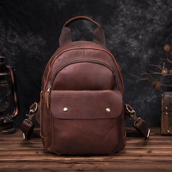 backpack quality leather design travel casual daypack fashion college school student 12" lapbag male 1307
backpack quality leather design travel casual daypack fashion college school student 12" lapbag male 1307