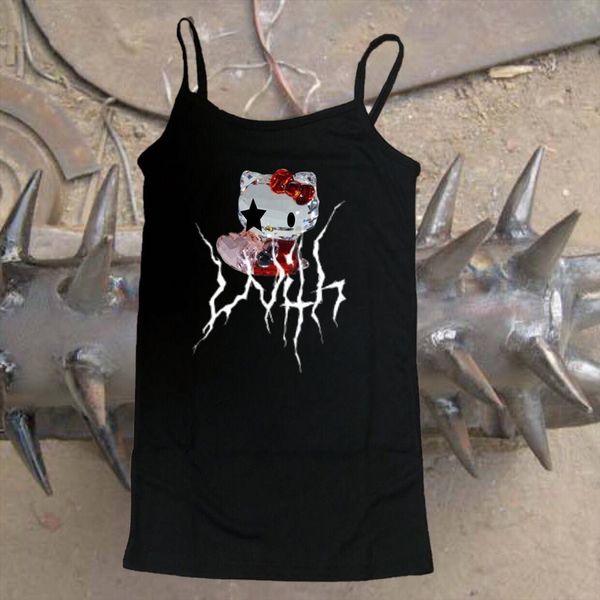 black evil punk cat women tanks beading thunderbolt bramble vest sweet sick girls spaghetti basic tank, White
black evil punk cat women tanks beading thunderbolt bramble vest sweet sick girls spaghetti basic tank, White