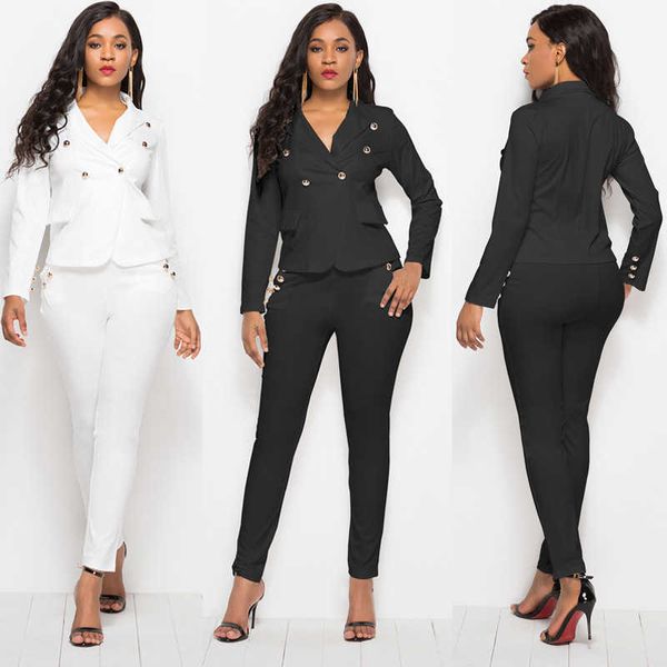 fashion suits blazers leisure women's bla and white 5079, White;black