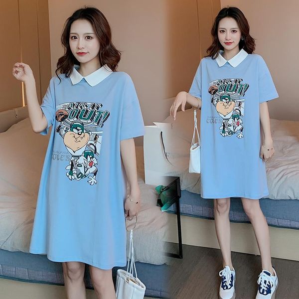 maternity dresses 6003# clothes summer cotton letter printing turn down collar t shirt dress, White
maternity dresses 6003# clothes summer cotton letter printing turn down collar t shirt dress, White