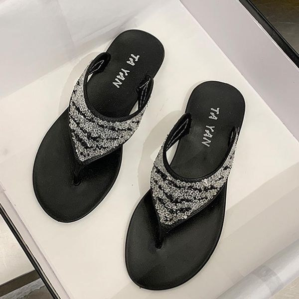 summer women flip flops casual sequins anti-slip slippers beach flat sandals open toe shoes for, Black
summer women flip flops casual sequins anti-slip slippers beach flat sandals open toe shoes for, Black