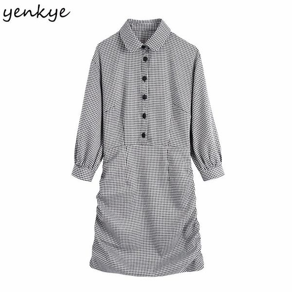 vintage houndstooth dress women long sleeve lapel collar hem draped bodycon mini winter vestido casual dresses, Black;gray
vintage houndstooth dress women long sleeve lapel collar hem draped bodycon mini winter vestido casual dresses, Black;gray