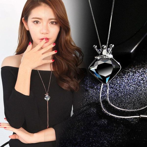 pendant necklaces crown crystal pendants for women accessories fashion jewelry sweater chain necklace long collares bijoux femme, Silver
pendant necklaces crown crystal pendants for women accessories fashion jewelry sweater chain necklace long collares bijoux femme, Silver