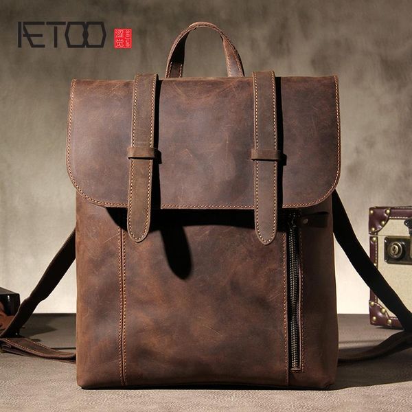 backpack aetoo mad horse leather shoulder bag, vintage handmade men's backpack, one-shoulder diagonal travel computer bag
backpack aetoo mad horse leather shoulder bag, vintage handmade men's backpack, one-shoulder diagonal travel computer bag