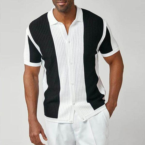 men's casual shirts vintage patchwork knitted shirt for men 2021 loose short sleeve summer mens fashion buttoned lapel streetwear, White;black
men's casual shirts vintage patchwork knitted shirt for men 2021 loose short sleeve summer mens fashion buttoned lapel streetwear, White;black
