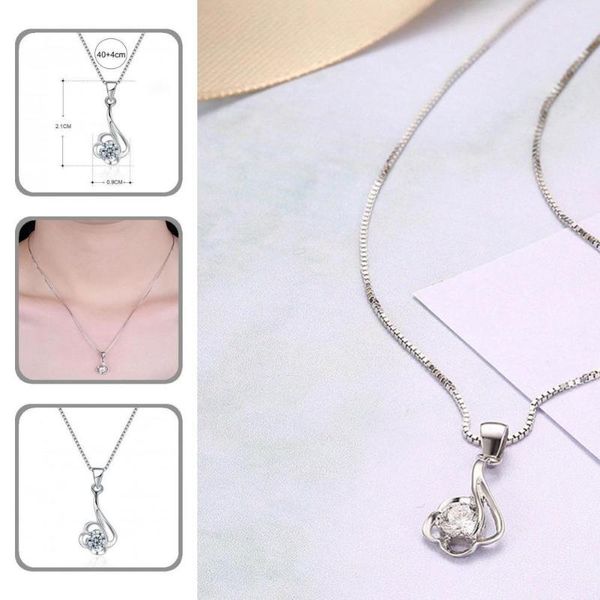 pendant necklaces compact trendy cubic zirconia women necklace ornament clavicle flower shape for vacation, Silver
pendant necklaces compact trendy cubic zirconia women necklace ornament clavicle flower shape for vacation, Silver