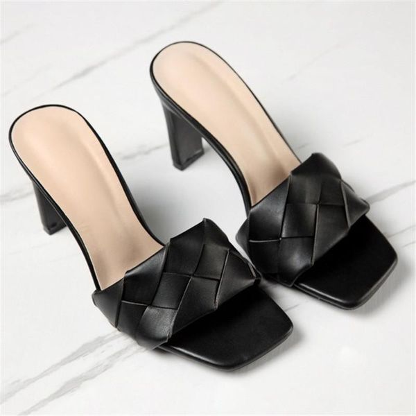 slippers 2021 brand woven leather ladies sandals open-toe high-heeled casual summer outdoor beach women, Black
slippers 2021 brand woven leather ladies sandals open-toe high-heeled casual summer outdoor beach women, Black
