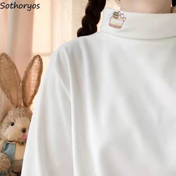 women's sleepwear sleep women plus velvet soft student cute embroidery simple turtleneck undershirts females loose comfortable top, Black;red
women's sleepwear sleep women plus velvet soft student cute embroidery simple turtleneck undershirts females loose comfortable top, Black;red