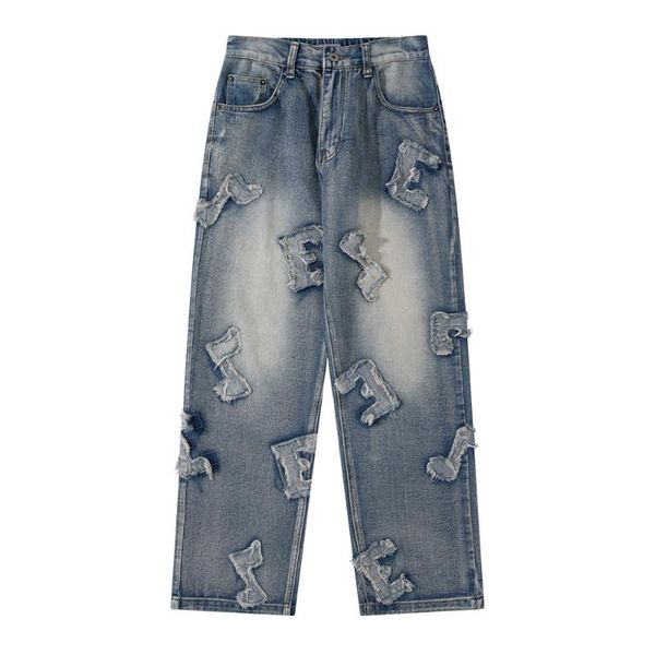 men's jeans eukaaru letter embroidery hip hop denim men streetwear loose fashion straight pants women boyfriend oversized, Blue
men's jeans eukaaru letter embroidery hip hop denim men streetwear loose fashion straight pants women boyfriend oversized, Blue