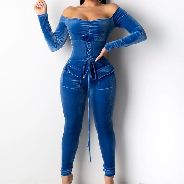 women's jumpsuits & rompers velvet off the shoulder skinny jumpsuit womens long sleeve bandage romper lace up solid party club overalls, Black;white
women's jumpsuits & rompers velvet off the shoulder skinny jumpsuit womens long sleeve bandage romper lace up solid party club overalls, Black;white
